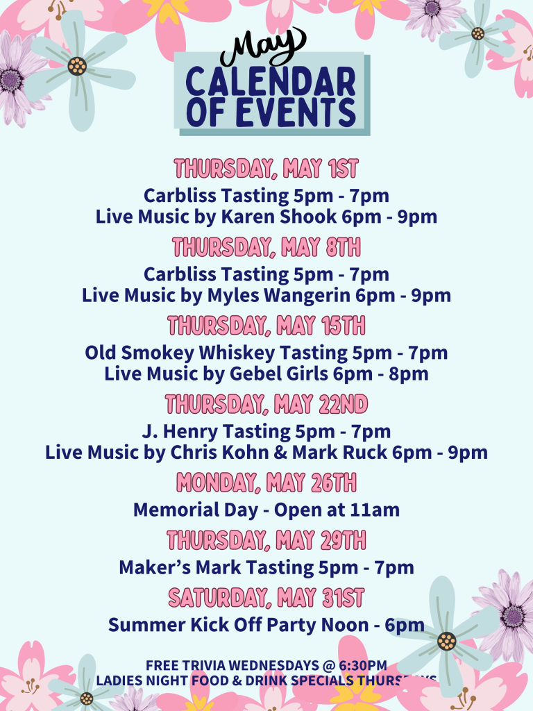 May Calendar of Events