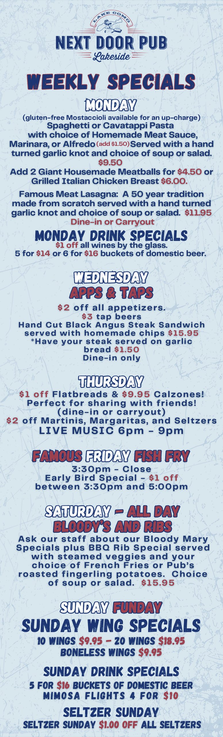 Weekly Specials